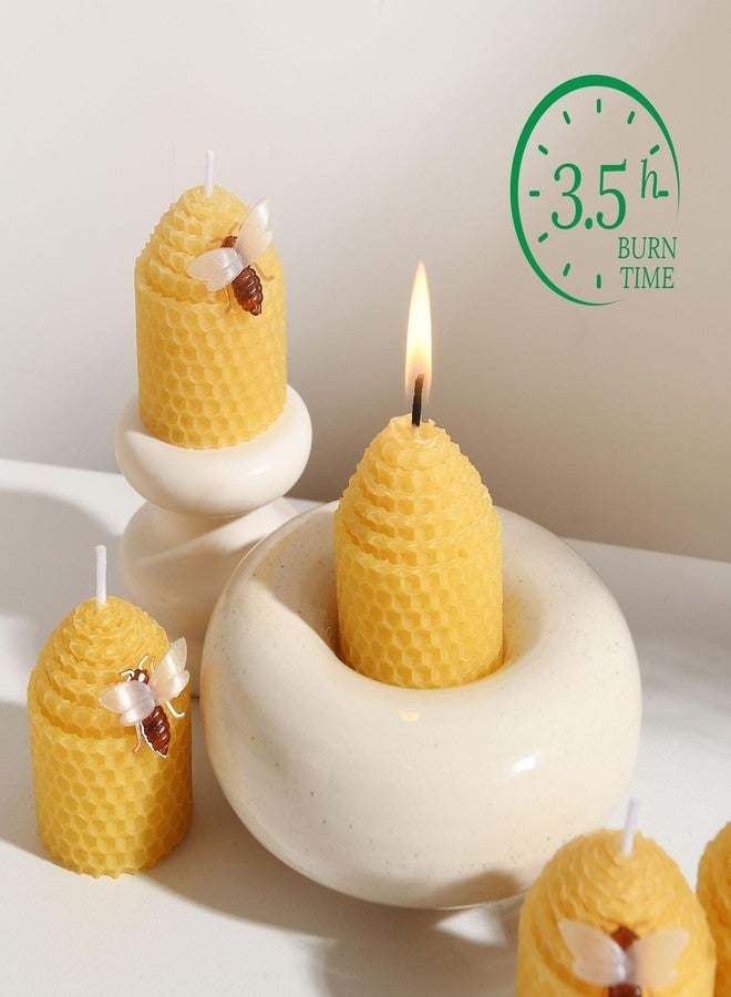 ENCANLIGHT Pure Beeswax Candles 12 Pack, Hand-Rolled Honeycomb Bees Wax Candle Votives, 3.5 Hours Burn Time Each, Non-Toxic and Dripless for Home Decor, Party, Gifts - Image 3